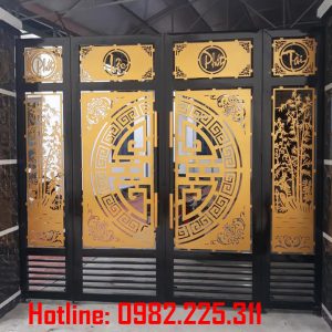 Cửa cổng sắt CNC mỹ thuật đẹp CC-25