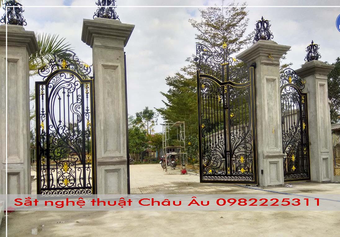 bộ cổng hoành cháng sắt mỹ thuật