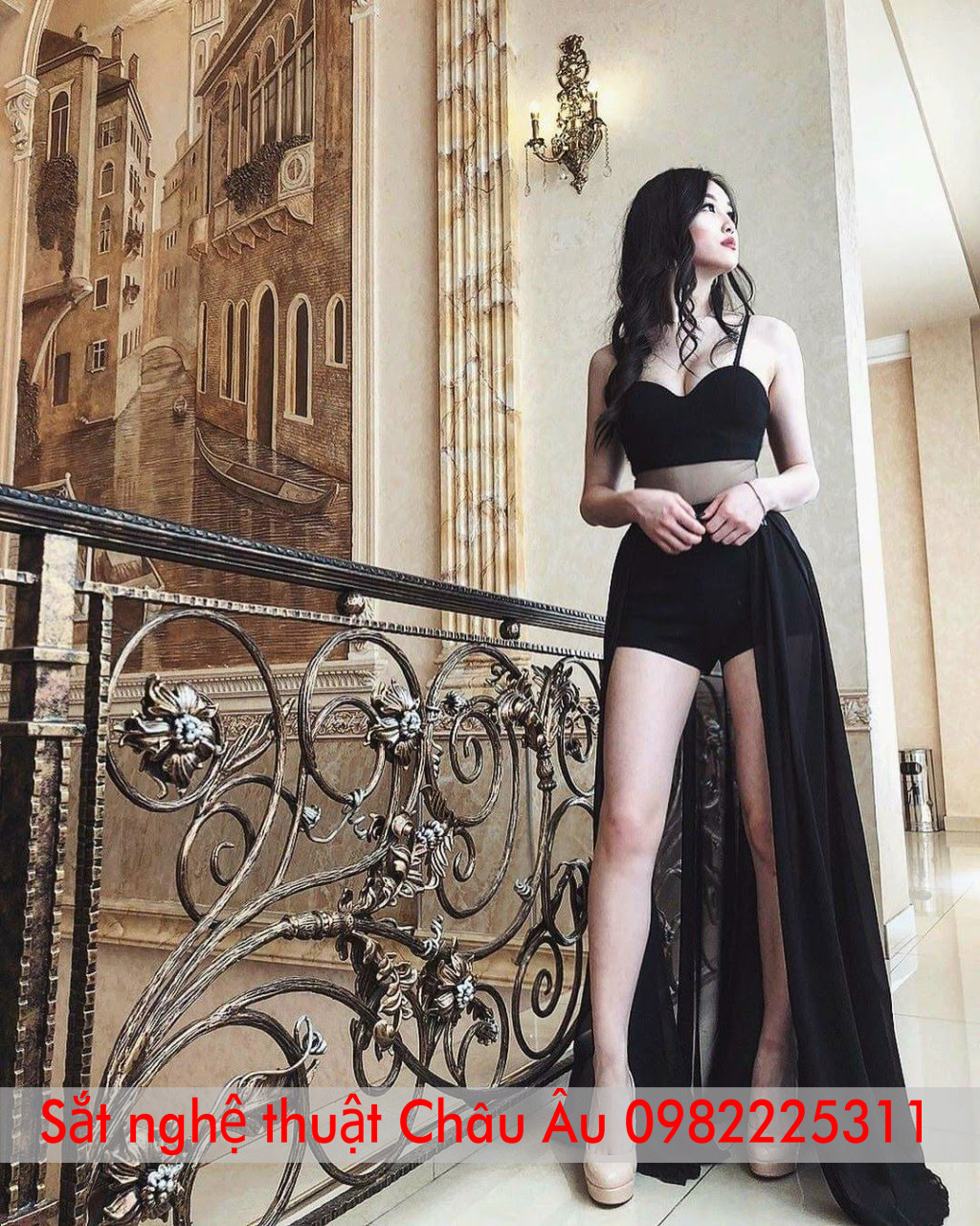 Mẫu lan can cầu thang sắt mỹ thuật đẹp Mẫu lan can cầu thang sắt mỹ thuật đẹp