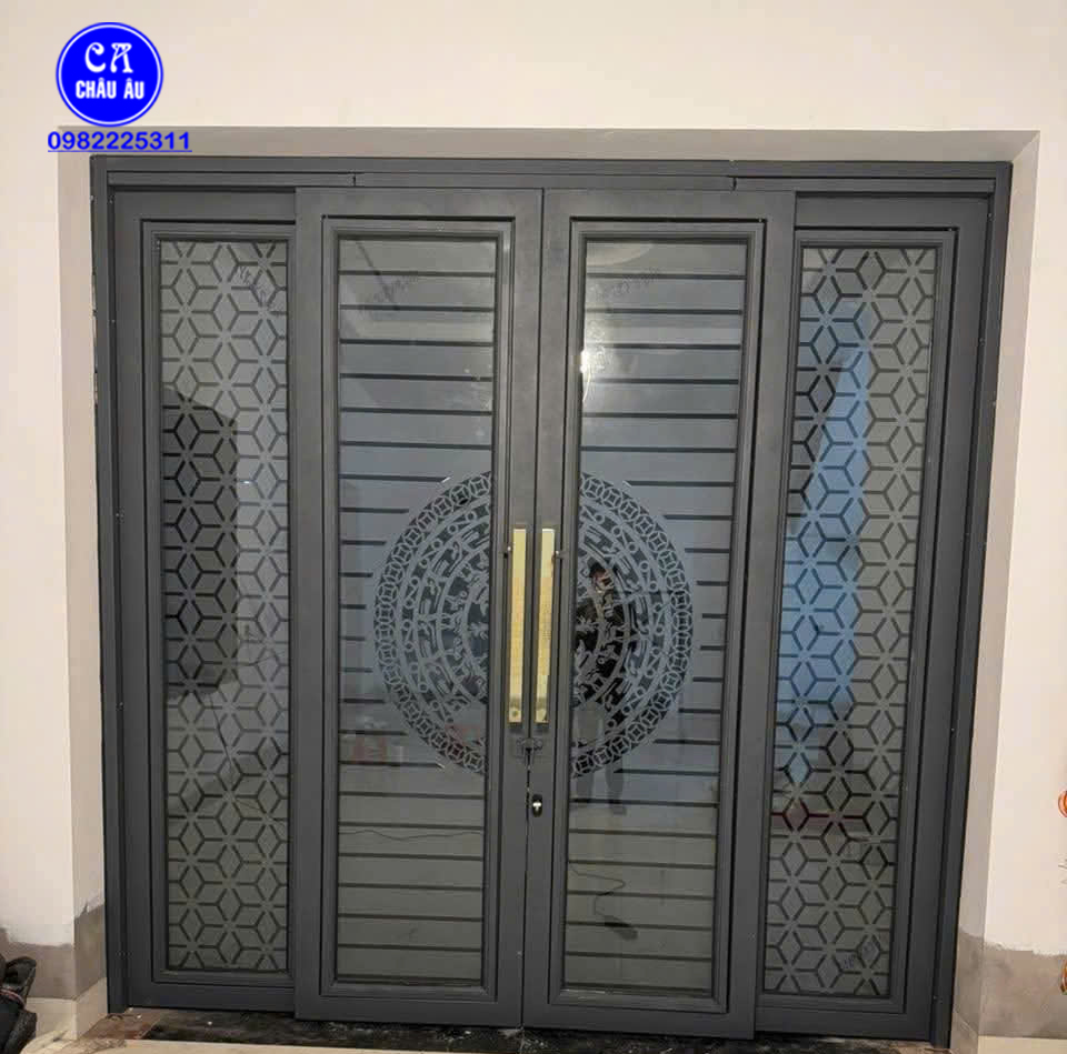 Cửa trượt quay sắt CNC đẹp nhà phố Cửa trượt quay sắt CNC đẹp nhà phố